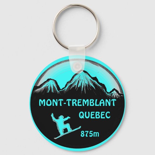 Mont Tremblant Quebec blauwgroen sleutelhanger voo (Voorkant)