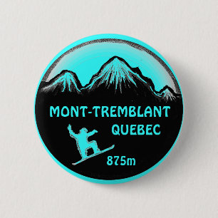 Mont Tremblant Quebec blauwgroen sneeuwboardknop Ronde Button 5,7 Cm