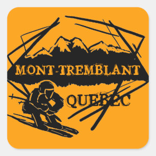 Mont Tremblant Quebec Canada ski-logo Vierkante Sticker