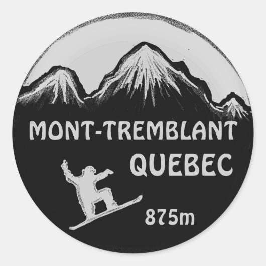 Mont Tremblant Quebec gray snowboard stickers (Voorkant)