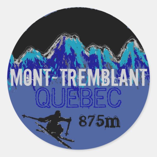 Mont Tremblant Quebec kleurrijke ski art stickers (Voorkant)
