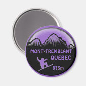 Mont Tremblant Quebec paars snowboard art magnet (Voorkant / Achterkant)