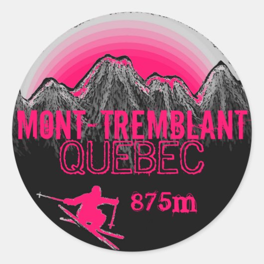 Mont Tremblant Quebec roze stickers (Voorkant)
