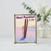 Mont-Tremblant Québec Ski poster. Briefkaart (Staand voorkant)