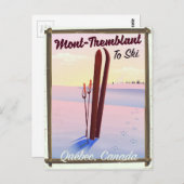 Mont-Tremblant Québec Ski poster. Briefkaart (Voorkant / Achterkant)