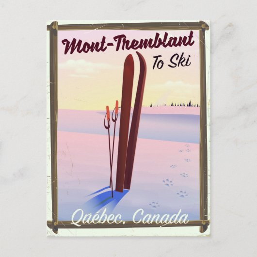 Mont-Tremblant Québec Ski poster. Briefkaart (Voorkant)