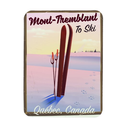 Mont-Tremblant Québec Ski poster. Magneet (Verticaal)