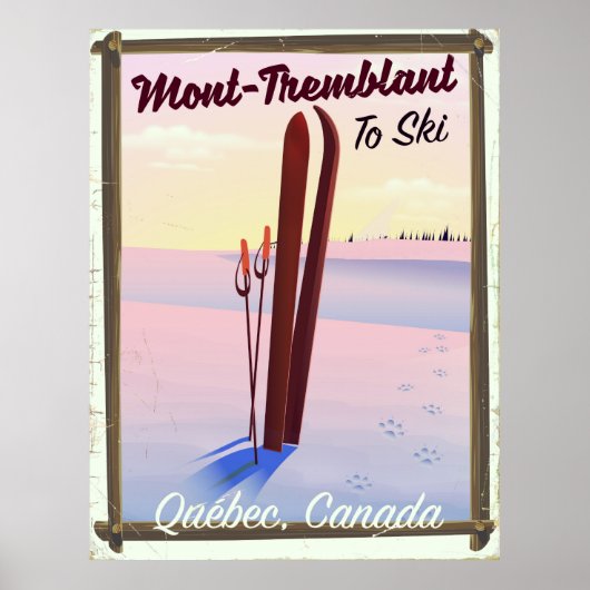 Mont-Tremblant Québec Ski poster. Poster (Voorkant)