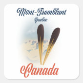 Mont-Tremblant Québec ski-poster. Vierkante Sticker (Voorkant)