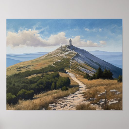 Mont Ventoux Frans land art print Poster (Voorkant)