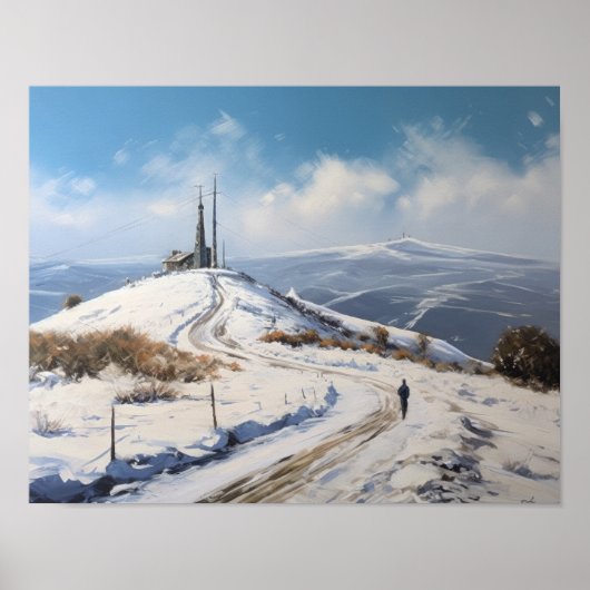 Mont Ventoux Frans land art print Poster (Voorkant)