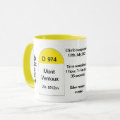 Mont Ventoux, Franse wegmarkering, racefiets, klim Mok (Voorkant links)