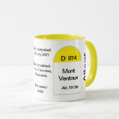 Mont Ventoux, Franse wegmarkering, racefiets, klim Mok (Voorkant rechts)