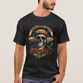 Montabeach Bikers' Skull" Donker T-shirt Design (Voorkant)