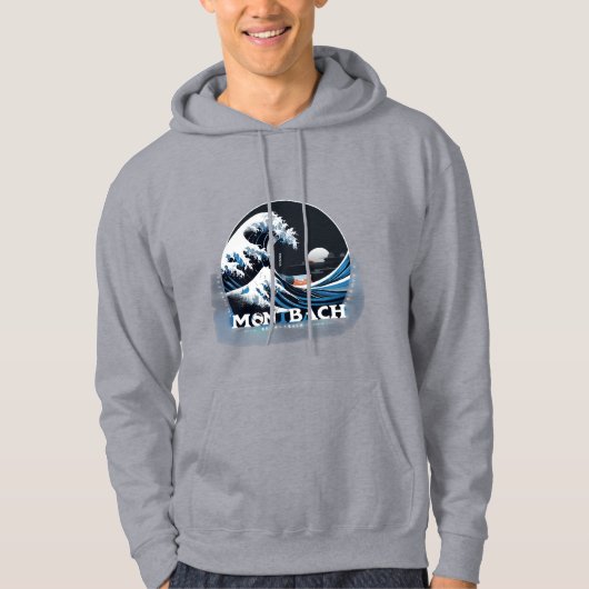Montabeach Bold Machine Wave Logo – Platte Vector Hoodie (Voorkant)