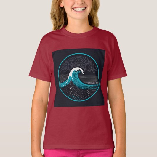 Montabeach Minimalistische Ocean Wave Logo Design T-shirt (Voorkant)