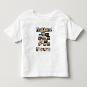 Montage en Logo van de Koe van het land; Kinder Shirts