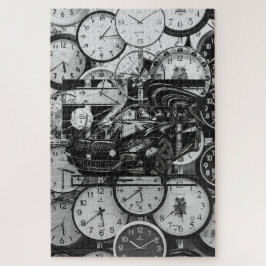 montage-inkttekening - sportwagen het middelpunt. legpuzzel