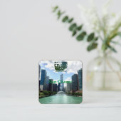 montage-inkttekening - sportwagen het middelpunt. vierkante visitekaartje (Staand voorkant)