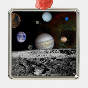 Montage van de planeten en de manen van Jupiter Metalen Ornament
