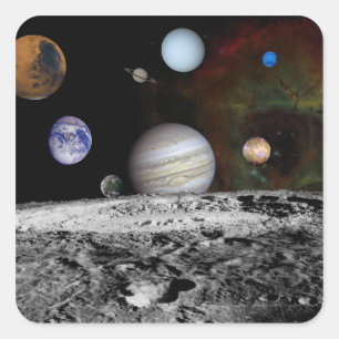 Montage van de planeten en de manen van Jupiter Vierkante Sticker
