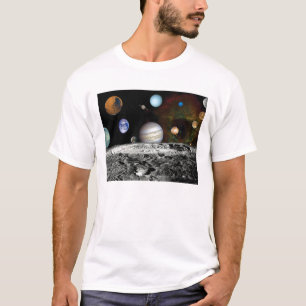 Montage van foto's van het zonnestelsel, Voyager,  T-shirt
