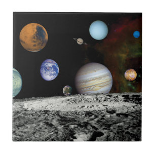 Montage van foto's van het zonnestelsel, Voyager,  Tegeltje
