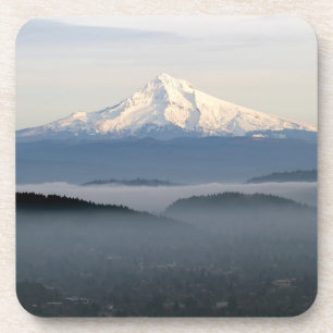 Montagehout met laaggelijnde mist boven Portland O Onderzetter