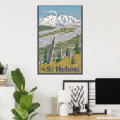 montagestation St. Helens-reisposter Poster (Thuiskantoor)