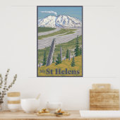 montagestation St. Helens-reisposter Poster (Keuken)