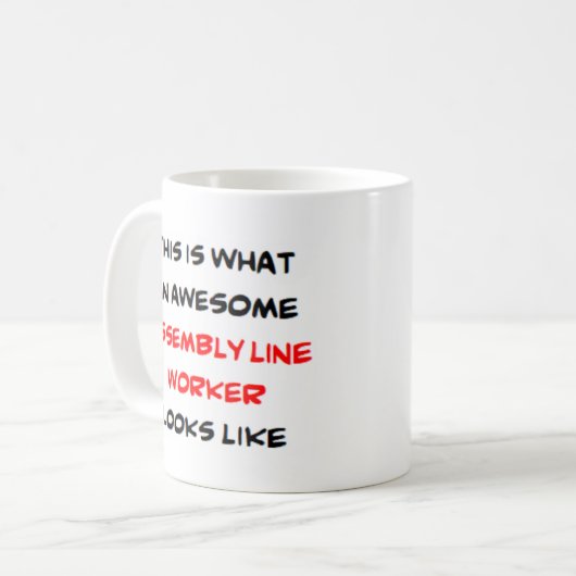 montagewerker, geweldige koffiemok (Voorkant links)