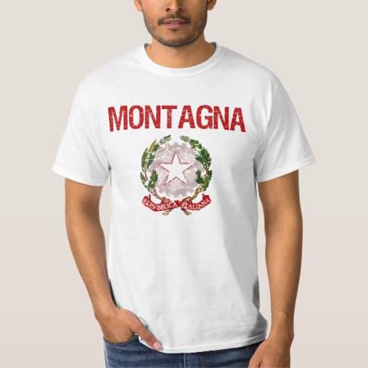 Montagna Italiaanse achternaam T-shirt (Voorkant)