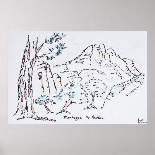 Montagne Sainte-Victoire | Zuid-Frankrijk Poster (Voorkant)