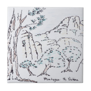 Montagne Sainte-Victoire Zuid-Frankrijk Tegeltje