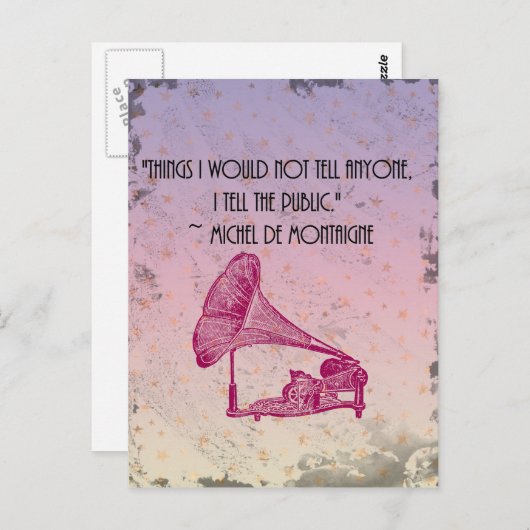 Montaigne bekent briefkaart (Voorkant / Achterkant)