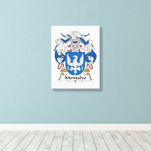 Montalvo Family Crest Canvas Afdruk (Insitu (Houten vloer))