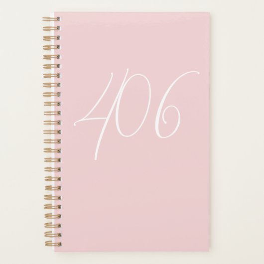 Montana 406 roze met witte netnummer planner (Voorkant)