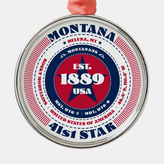 Montana 41e staat kerstversiering metalen ornament (Voorkant)