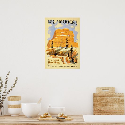 Montana America Vintage Travel Poster (Keuken)