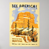 Montana America Vintage Travel Poster (Voorkant)