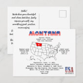 Montana American staat op een kaart en nuttige inf (Voorkant / Achterkant)