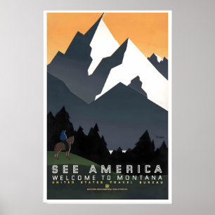 Montana Amerika Verenigde Staten Rocky Mountains Poster