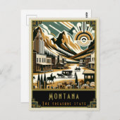 Montana | Art. Deco Briefkaart (Voorkant / Achterkant)
