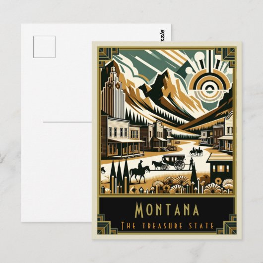 Montana | Art. Deco Briefkaart (Voorkant / Achterkant)