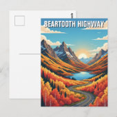 Montana Beartooth Highway reizen Briefkaart (Voorkant / Achterkant)