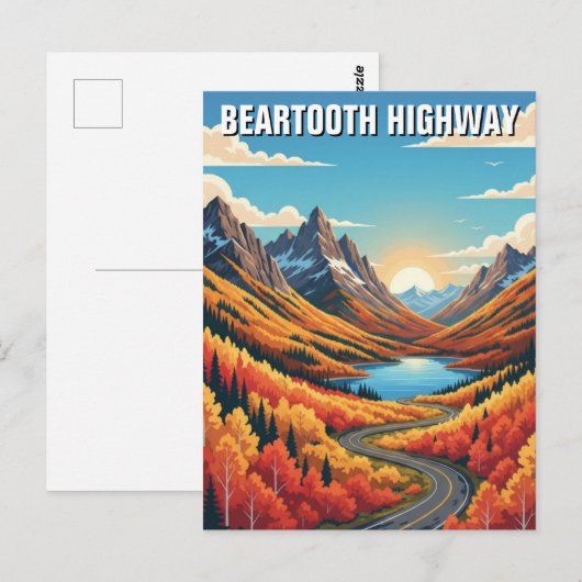 Montana Beartooth Highway reizen Briefkaart (Voorkant / Achterkant)