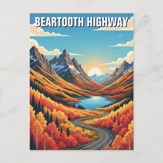 Montana Beartooth Highway reizen Briefkaart (Voorkant)