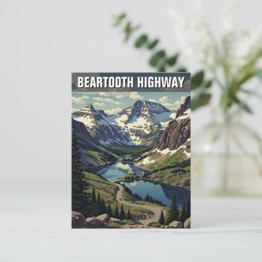 Montana Beartooth Highway reizen Briefkaart (Staand voorkant)