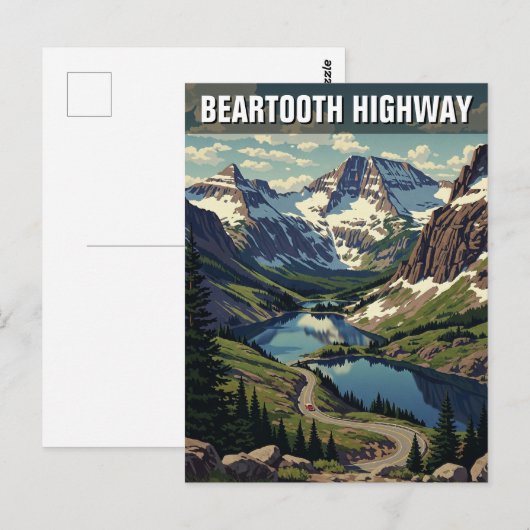 Montana Beartooth Highway reizen Briefkaart (Voorkant / Achterkant)