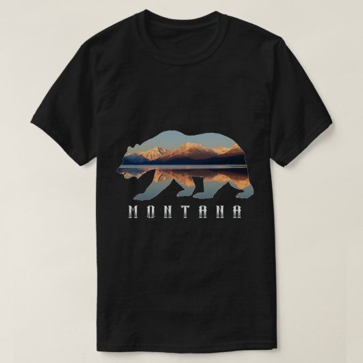Montana-Beer met Glacier National Park Lake Afbeel T-shirt (Design voorkant)